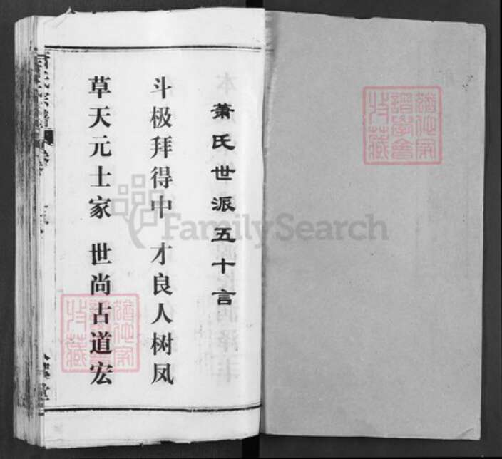 湖北省武汉市黄陂区萧氏八叶堂族谱-萧氏宗谱.pdf电子版预览图1