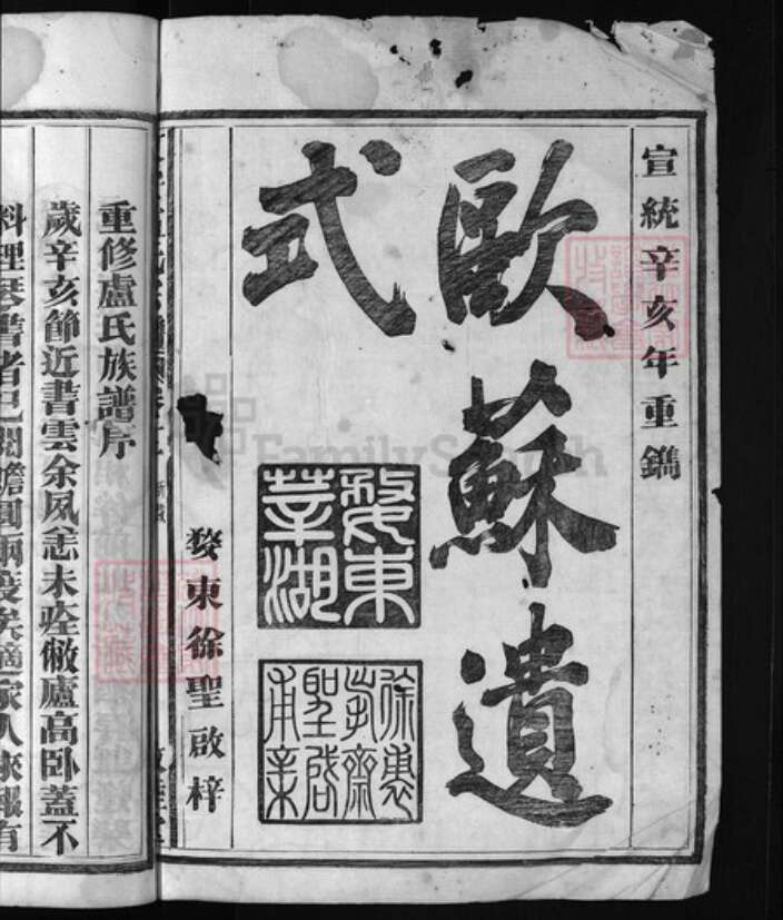 浙江省杭州市富阳新登镇镇卢氏族谱-东安卢氏宗谱 [12卷].pdf电子版预览图1