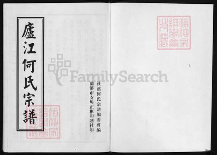 浙江省何氏族谱-卢江何氏宗谱 [6卷].pdf电子版预览图1