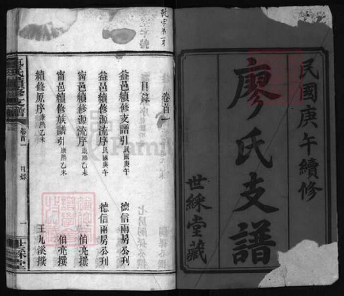 四川省成都市简阳市廖氏族谱-𫞚阳廖氏续修支谱 [13卷不含卷1,首3卷].pdf电子版预览图1