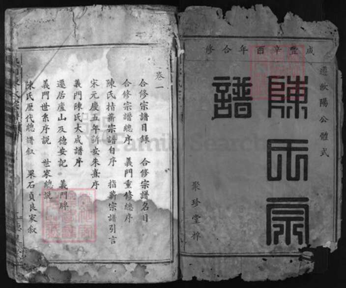 湖北省黄石市大冶市陈氏族谱-义门陈氏宗谱 [15卷].pdf电子版预览图1