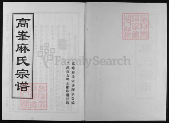 浙江省麻氏族谱-高峰麻氏宗谱 [10卷].pdf电子版预览图1