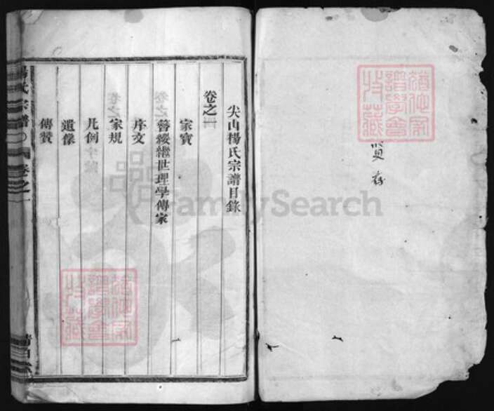 浙江省杨氏族谱-杨氏宗谱 [4卷].pdf电子版预览图1