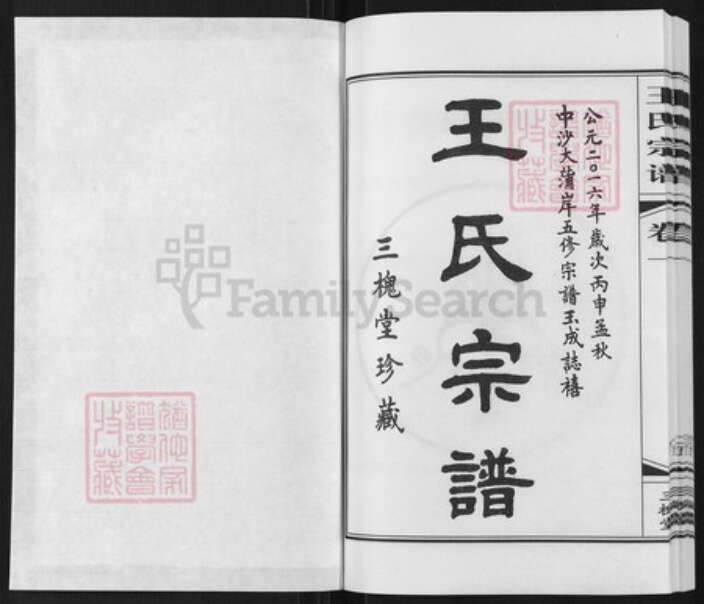 江苏省常州市武进县礼嘉镇王氏三槐堂族谱-中沙大蒲岸王氏宗谱.pdf电子版预览图1