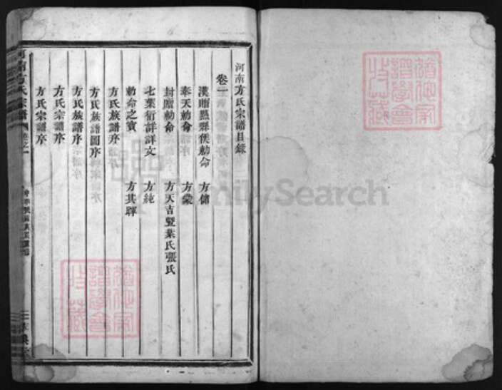 浙江省宁波市方氏族谱-河南方氏宗谱 [15卷].pdf电子版预览图1