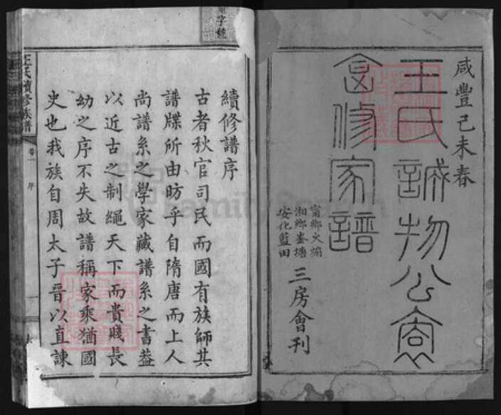 湖南省湘潭市湘乡市湘乡王氏族谱-王氏续修族谱 [12卷].pdf电子版预览图1