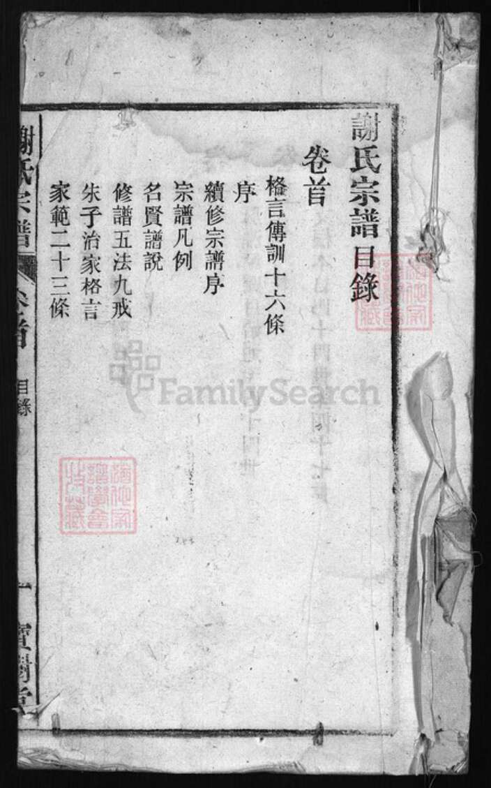 安徽省安庆市桐城市谢氏族谱-谢氏宗谱 [23卷,首末各1卷].pdf电子版预览图1