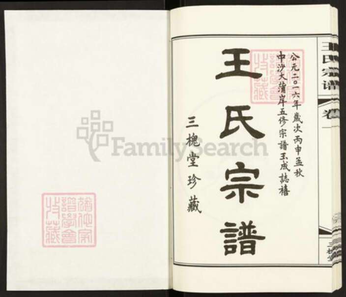 江苏省常州市武进县礼嘉镇王氏三槐堂族谱-中沙大蒲岸王氏宗谱.pdf电子版预览图1