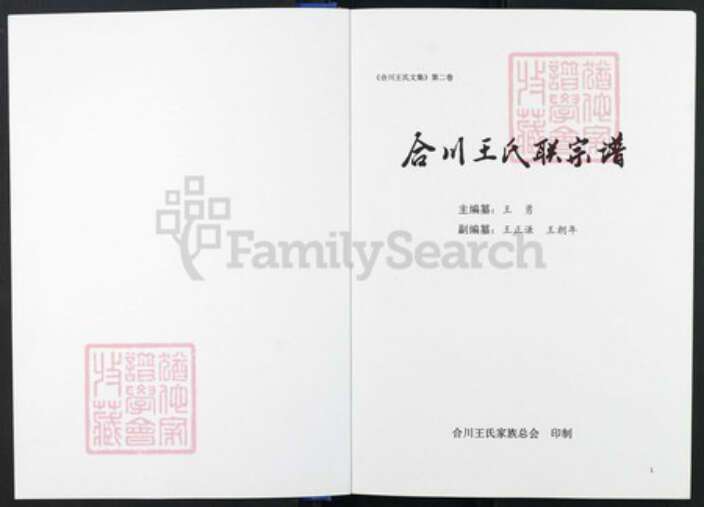 重庆市合川区王氏族谱-合川王氏联宗谱.pdf电子版预览图1