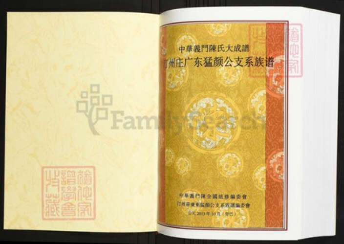 广东省清远市阳山县陈氏族谱-中华义门陈氏大成谱汀州庄广东猛颜公支系族谱.pdf电子版预览图1