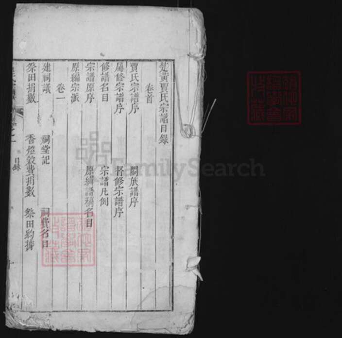 湖北省黄冈市黄州区贾氏族谱-楚黄贾氏宗谱.pdf电子版预览图1