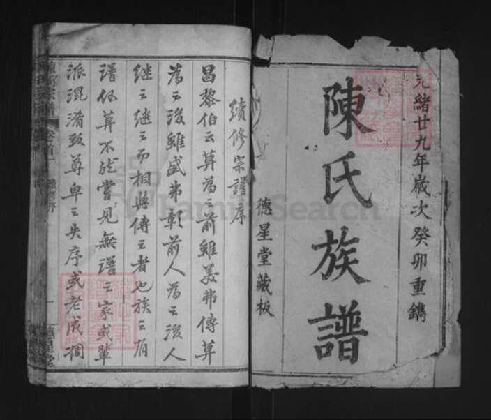 湖北省武汉市新洲区陈氏德星堂族谱-陈氏宗谱.pdf电子版预览图1