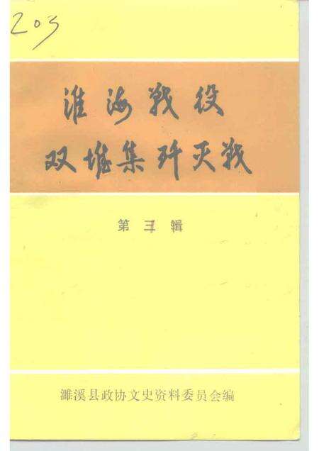 1992版濉溪文史资料  第3辑  淮海战役双堆集歼灭战史料选辑.pdf电子版_安徽省志缩略图