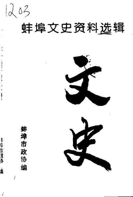 1997版蚌埠文史资料选辑  总第20辑.pdf电子版_安徽省志缩略图