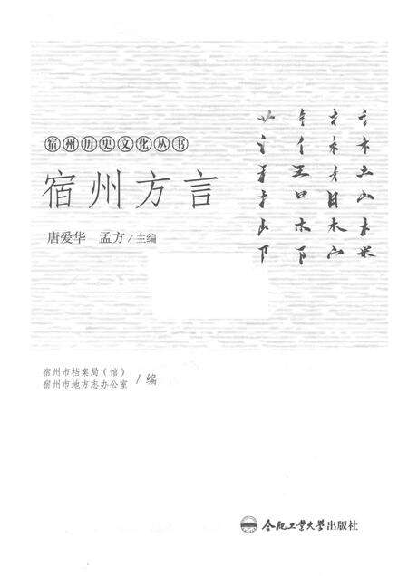 2018版宿州历史文化丛书  宿州方言.pdf电子版_安徽省志预览图1