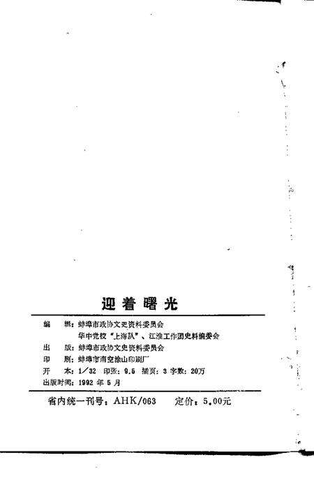 1992版蚌埠文史资料选辑  总第14辑  迎着曙光.pdf电子版_安徽省志预览图2
