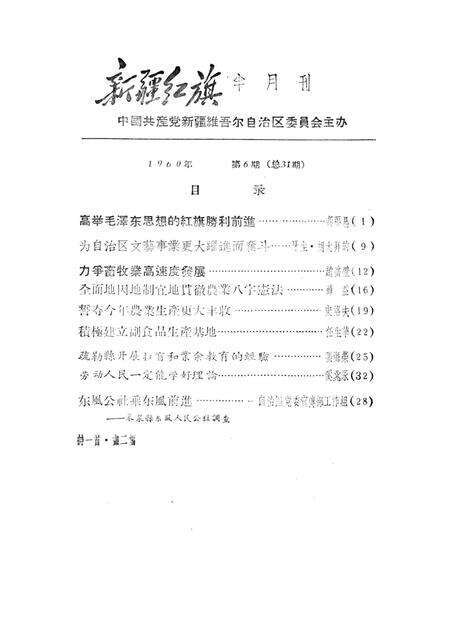 新疆红旗1960年第06期.pdf电子版_新疆维吾尔族自治区志预览图2