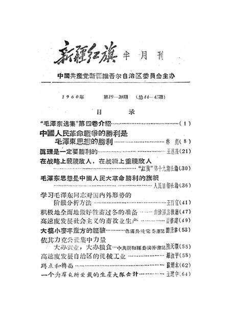 新疆红旗1960年第19-20期.pdf电子版_新疆维吾尔族自治区志预览图2