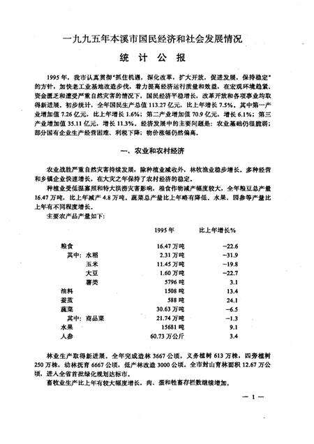 1996-本溪市国民经济统计资料  1995年.pdf电子版_辽宁省志预览图3
