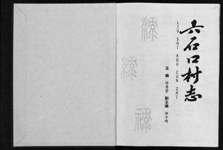 浙江许氏族谱-六石口村志.pdf电子版预览图1