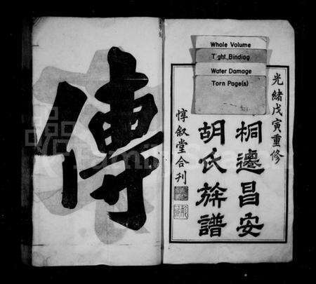 浙江胡氏族谱-唐昌胡氏宗谱 [16卷,首末各1卷].pdf电子版预览图1