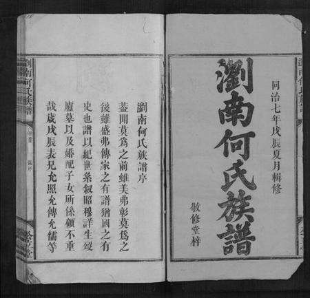 湖南何氏族谱-浏南何氏族谱[5卷,首1卷].pdf电子版预览图1