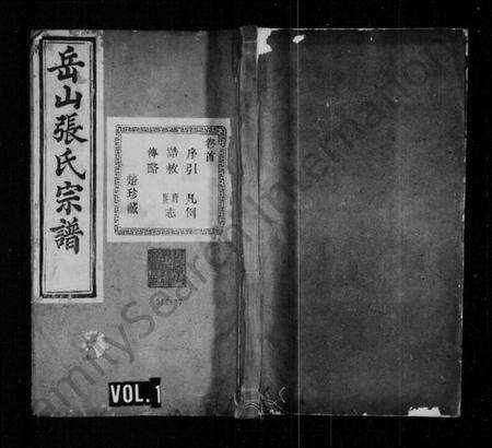 浙江张氏族谱-岳山张氏宗谱 [16卷,首1卷].pdf电子版预览图1