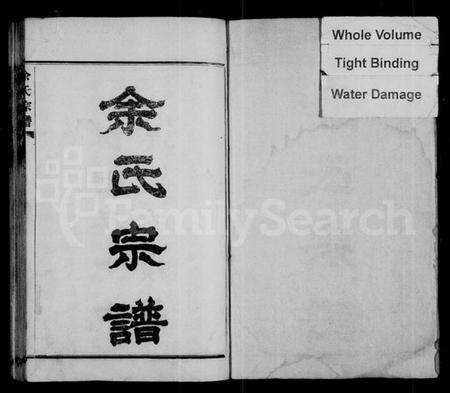 湖北余氏族谱-余氏宗谱 [27卷,首6卷].pdf电子版预览图1