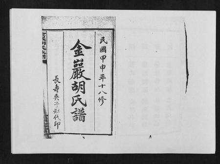 湖南胡氏族谱-金严胡氏族谱.pdf电子版预览图1