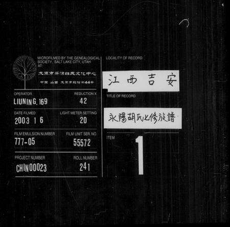 江西胡氏族谱-永阳胡氏七修族谱 [不分卷].pdf电子版缩略图