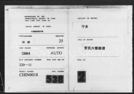 湖南罗氏族谱-宁乡罗氏六修族谱 [20卷,首末各1卷].pdf电子版缩略图