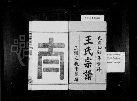 浙江王氏族谱-王氏宗谱 [6卷,首末各1卷].pdf电子版预览图1