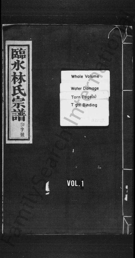 浙江林氏族谱-临水林氏宗谱 [卷上,下].pdf电子版预览图1