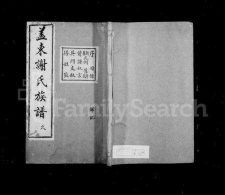 浙江谢氏族谱-盖东谢氏族谱.pdf电子版预览图1