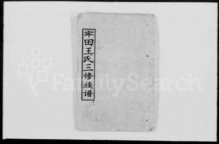 湖南王氏族谱-牢田王氏三修族谱 [39卷,及卷首末].pdf电子版预览图1