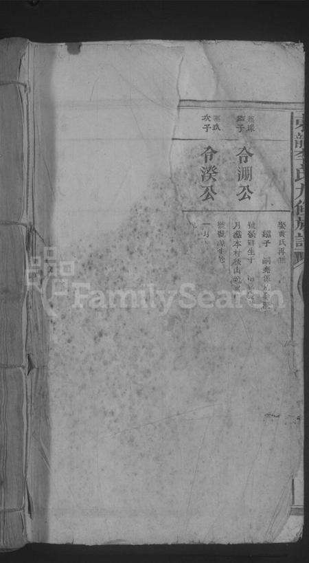 江西李氏族谱-东龙李氏九修族谱 [残卷].pdf电子版预览图1