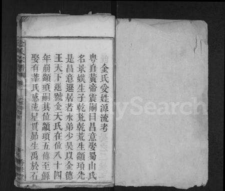 湖北金氏族谱-金氏宗谱 [残卷].pdf电子版预览图1