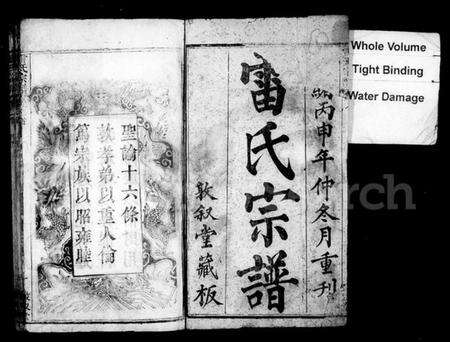 湖北雷氏族谱-雷氏宗谱 [7卷,首1卷].pdf电子版预览图1