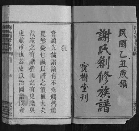 湖南谢氏族谱-谢氏创修族谱[11卷首1卷].pdf电子版预览图1