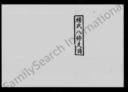 湖南杨氏族谱-杨氏八修支谱 [4卷,首末各1卷].pdf电子版预览图1