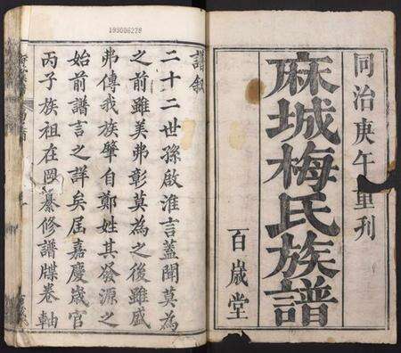 湖北梅氏族谱-梅氏族谱.pdf电子版预览图1