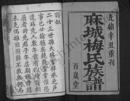 湖北梅氏族谱-梅氏族谱 [11卷,首2卷,艺文4卷].pdf电子版预览图1