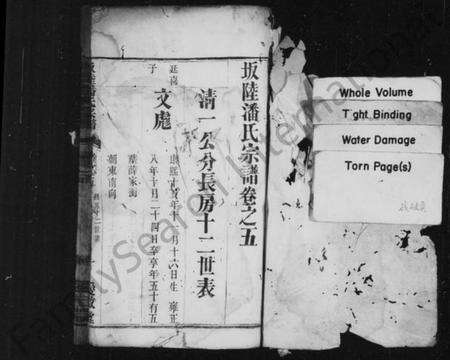 江苏潘氏族谱-坂陆潘氏宗谱 [残卷].pdf电子版预览图1