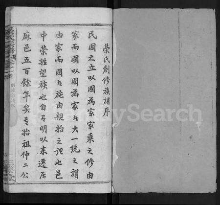 湖北荣氏族谱-荣氏宗谱 [9卷,首4卷].pdf电子版预览图1