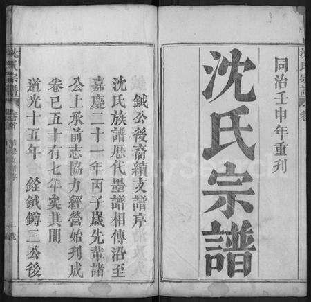 湖北沈氏族谱-沈氏宗谱 [10卷,首1卷].pdf电子版预览图1