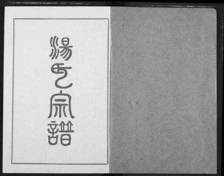 湖北汤氏族谱-汤氏宗谱.pdf电子版预览图1