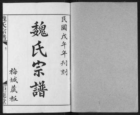 湖北魏氏族谱-魏氏宗谱.pdf电子版预览图1