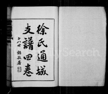 江苏徐氏族谱-徐氏通城支谱 [4卷].pdf电子版预览图1