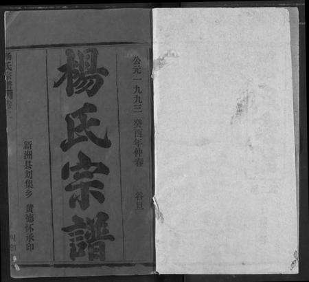 湖北杨氏族谱-杨氏宗谱.pdf电子版预览图1