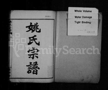 湖北姚氏族谱-姚氏宗谱 [正编12卷,首编8卷].pdf电子版预览图1